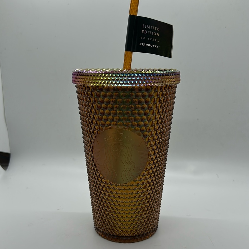 Starbucks 2021 Limited Edition 50 Years Copper Gold Studded 16 oz. Tumbler Cup - Picture 1 of 6
